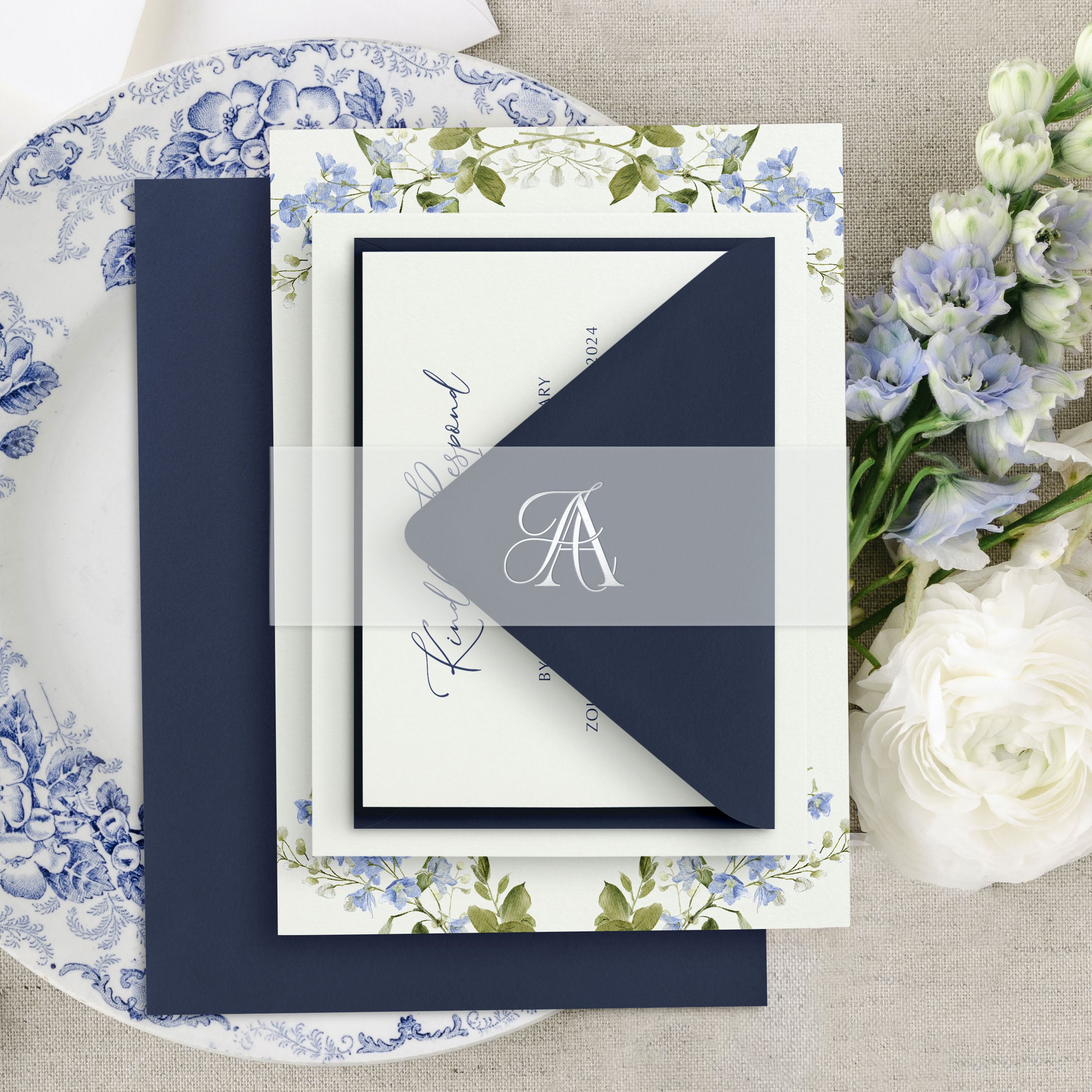 Foil Printed Vellum Belly Bands