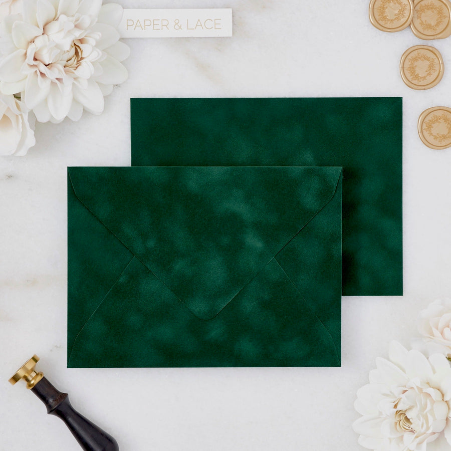 Emerald Green Velvet Envelope