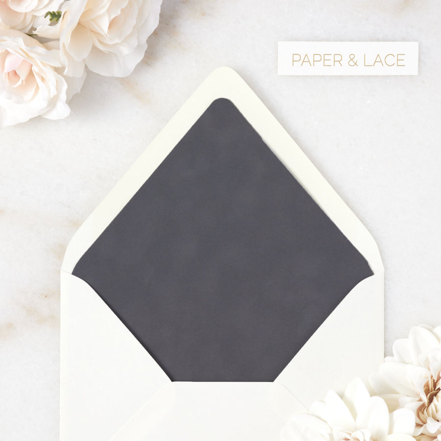 Charcoal Velvet Envelope Liner