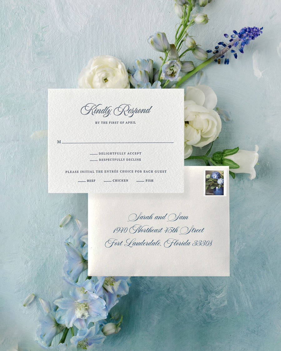 Embossed Blooms | RSVP Card & Envelope