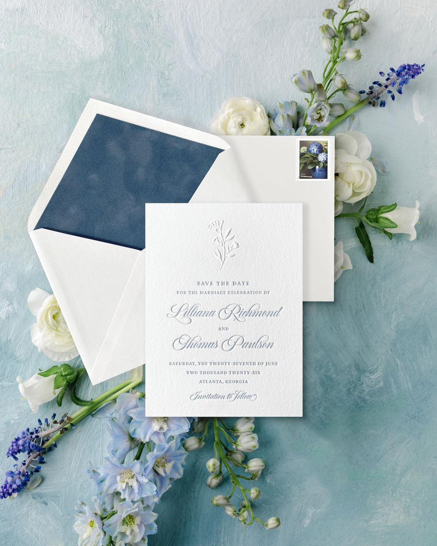Embossed Blooms | Save the Date
