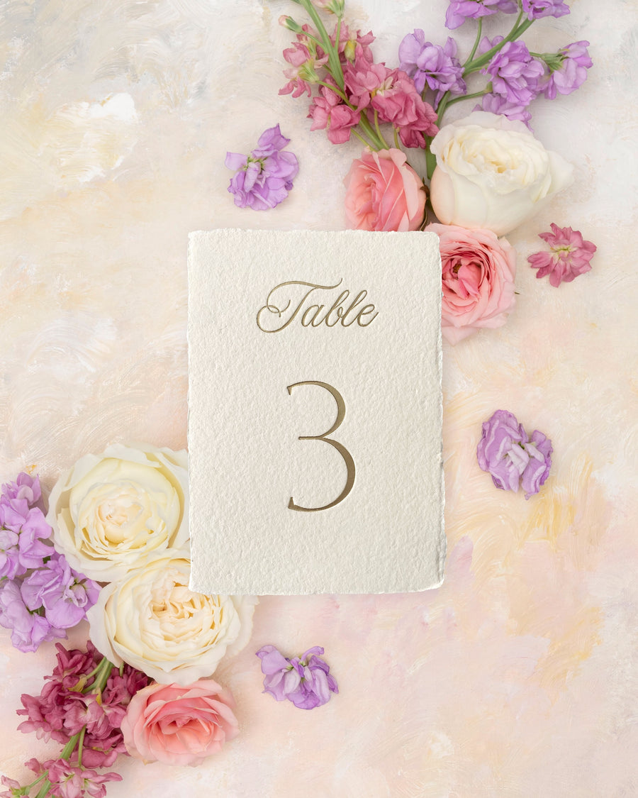 Handmade Paper Table Numbers