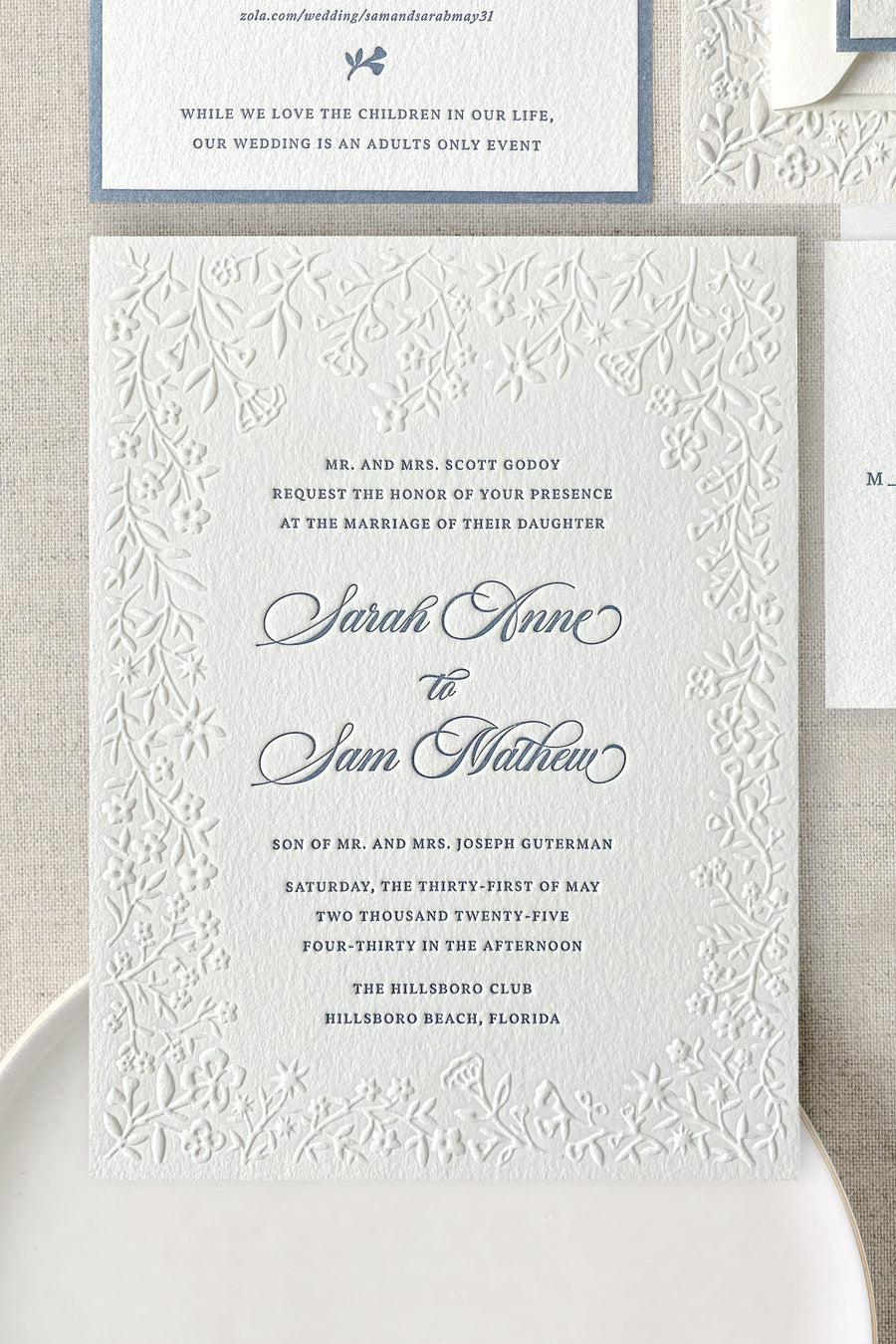 Sarah | Letterpress Invitation Suite