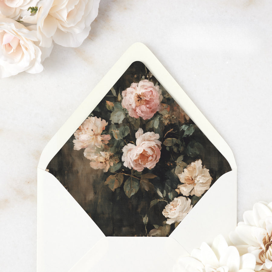 Vintage Garden Roses Envelope Liner