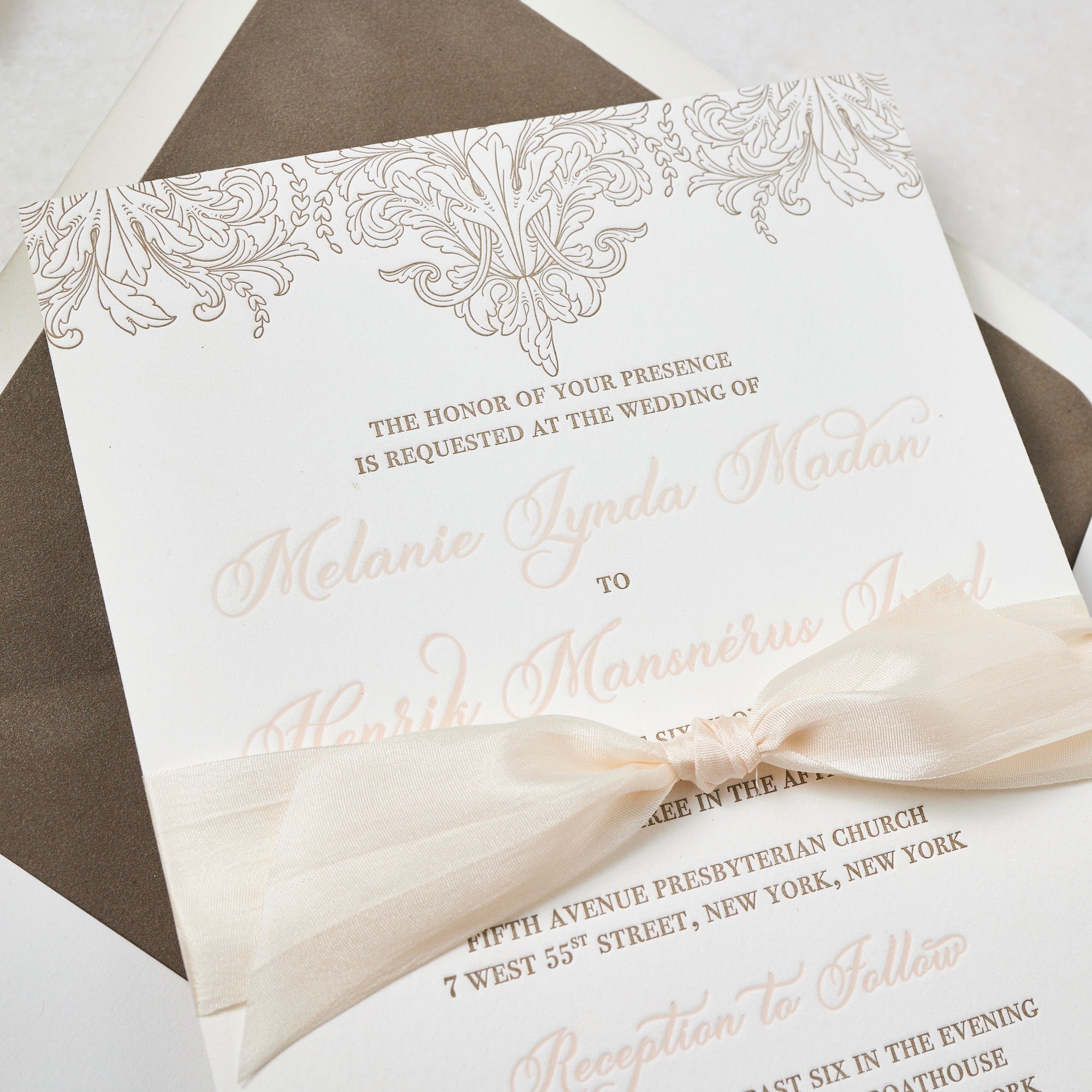 Melanie Letterpressed Invitation – PAPER & LACE